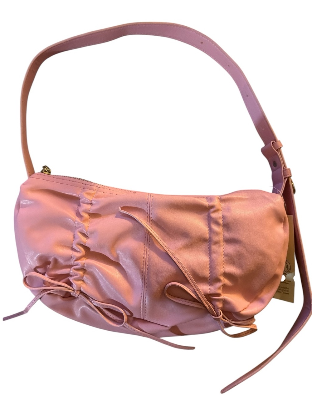 No Boundaries Women's Fashion Drawstring Hobo Bag, Pink